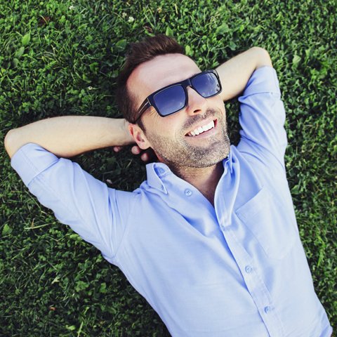 Man relaxing after sedation dentistry in Orange California