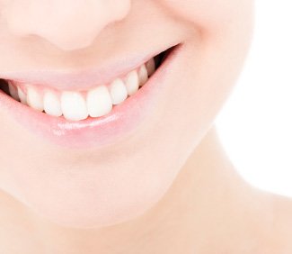 Closeup of smile after teeth whitening in Orange California