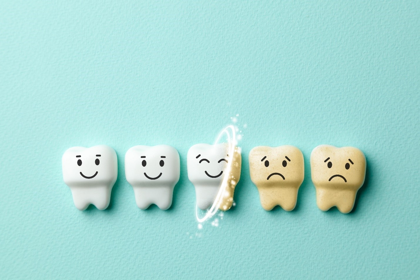 Illustration of teeth whitening in Orange