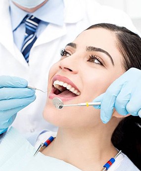 woman getting checkup