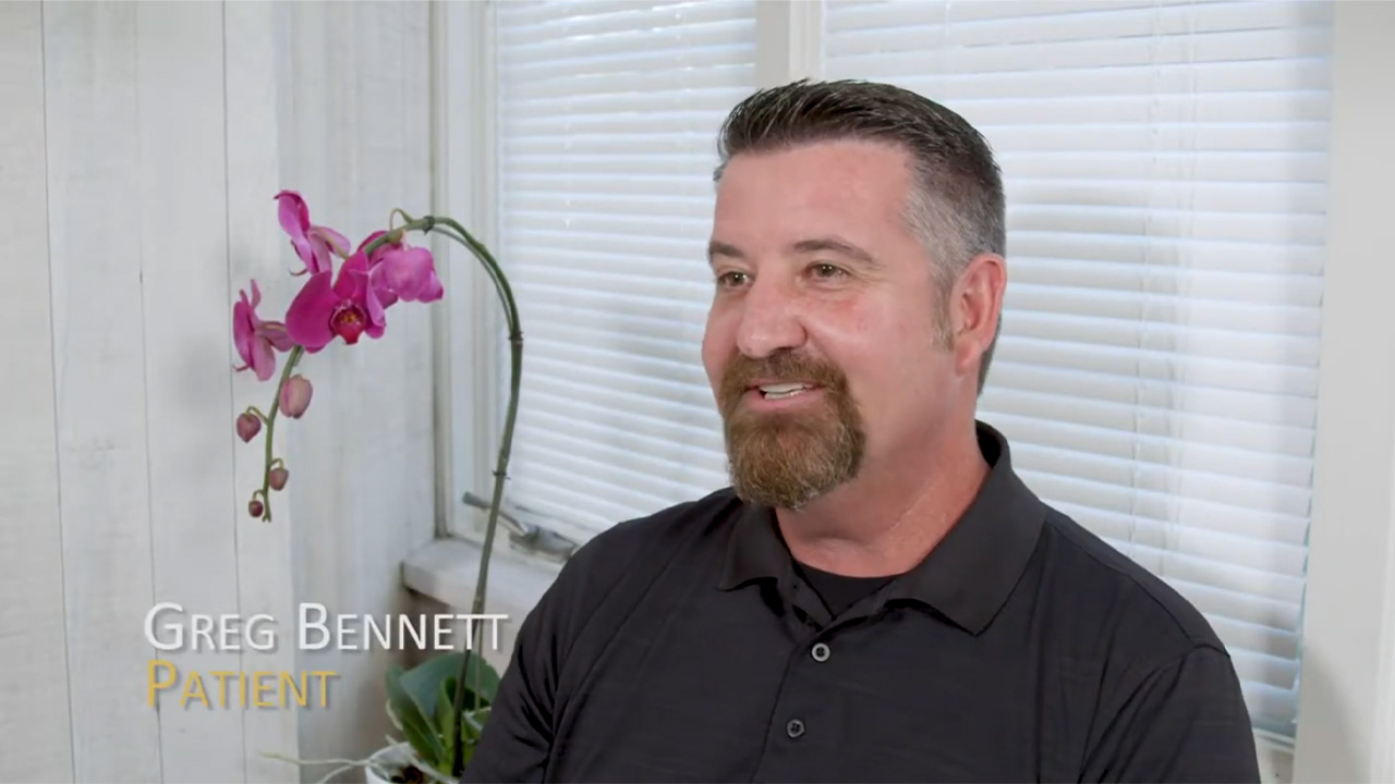 YouTube thumbnail image of patient, Greg Bennett.